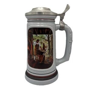 VTG 1985 Avon 30oz Lidded Stein Collection The Building of America Blacksmith